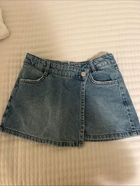 Zara blue wrap Jean skirt/skort